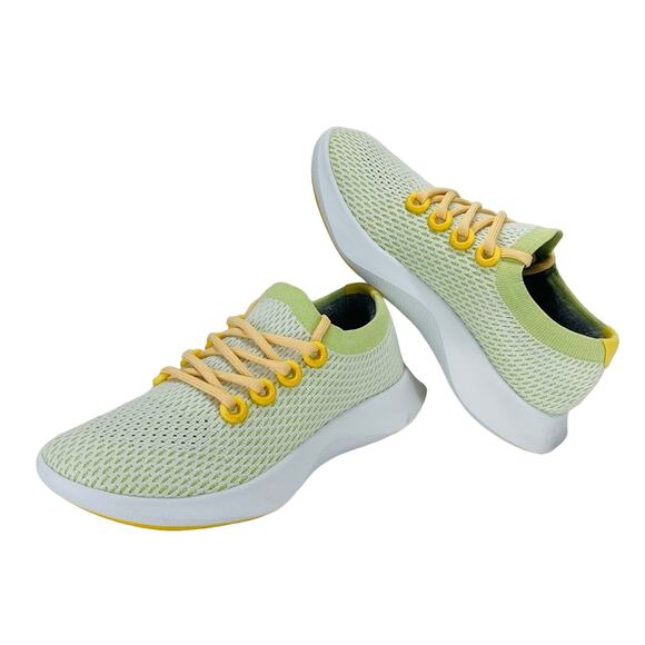Allbirds TD Tree Dashers Women Running Shoes/Sneakers Size 7 Green/Yellow Comfy - Picture 1 of 16